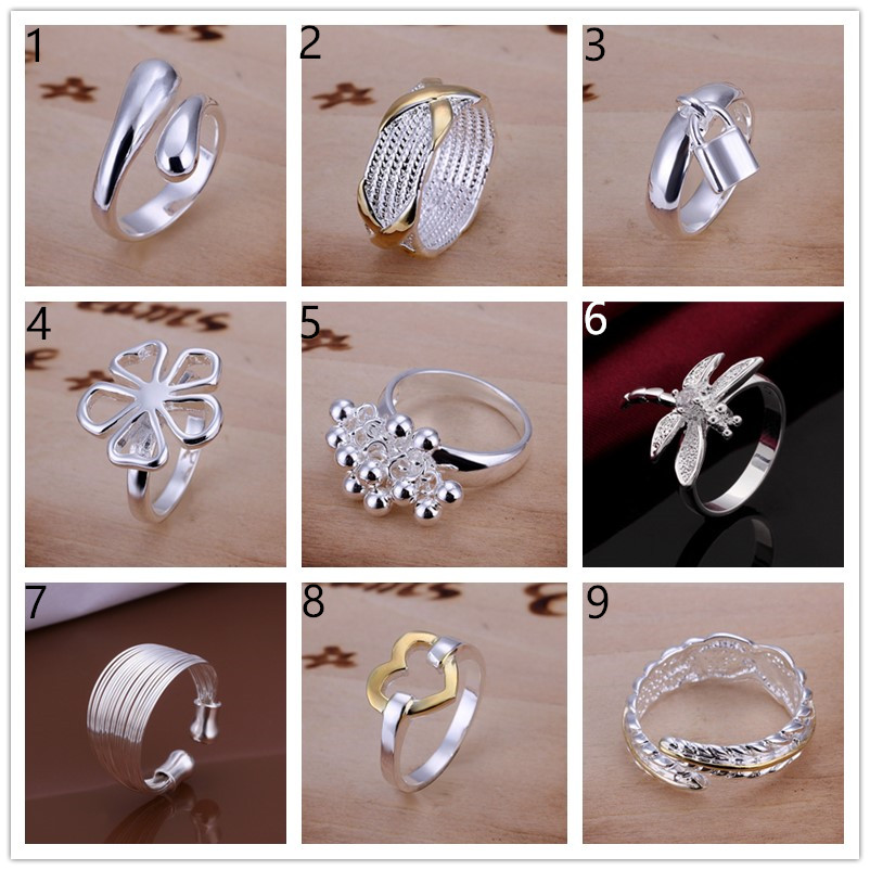 Mix order 10 pieces diffrent style 925 silver rings GSSR001B Factory direct sale fashion sterling silver plated finger ring
Mix order 10 pieces diffrent style 925 silver rings GSSR001B Factory direct sale fashion sterling silver plated finger ring