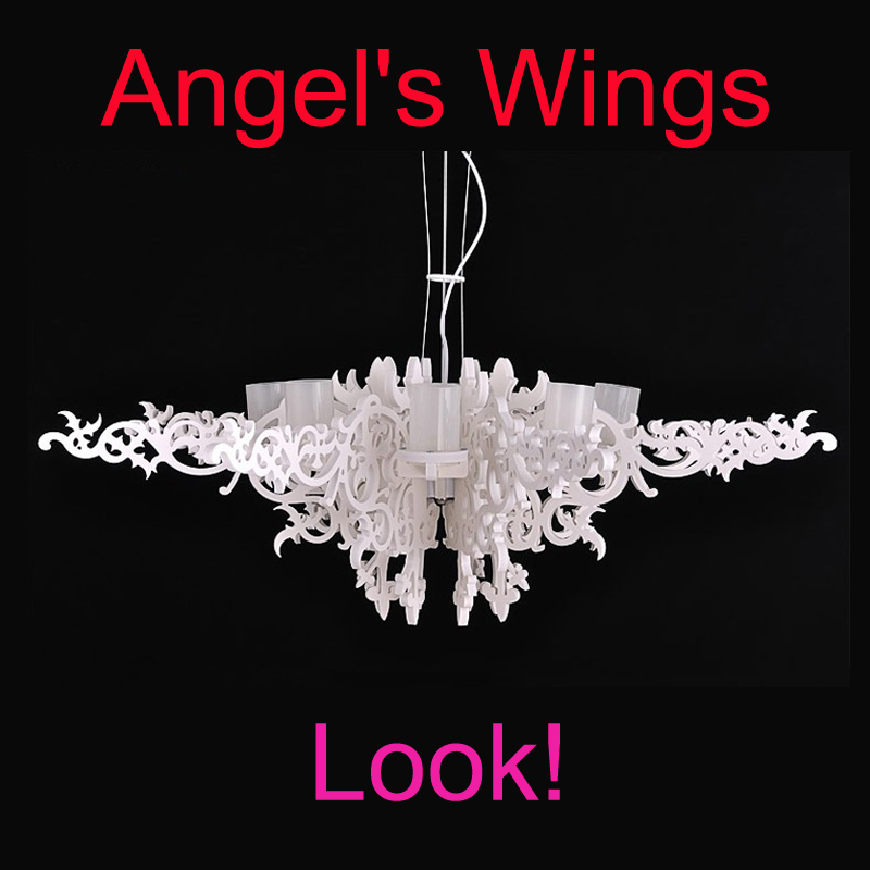 Angel Wings LED Pendant Lamps Droplight 8 Lights 110V 220V Hotel Living Light Chandelier Lamp