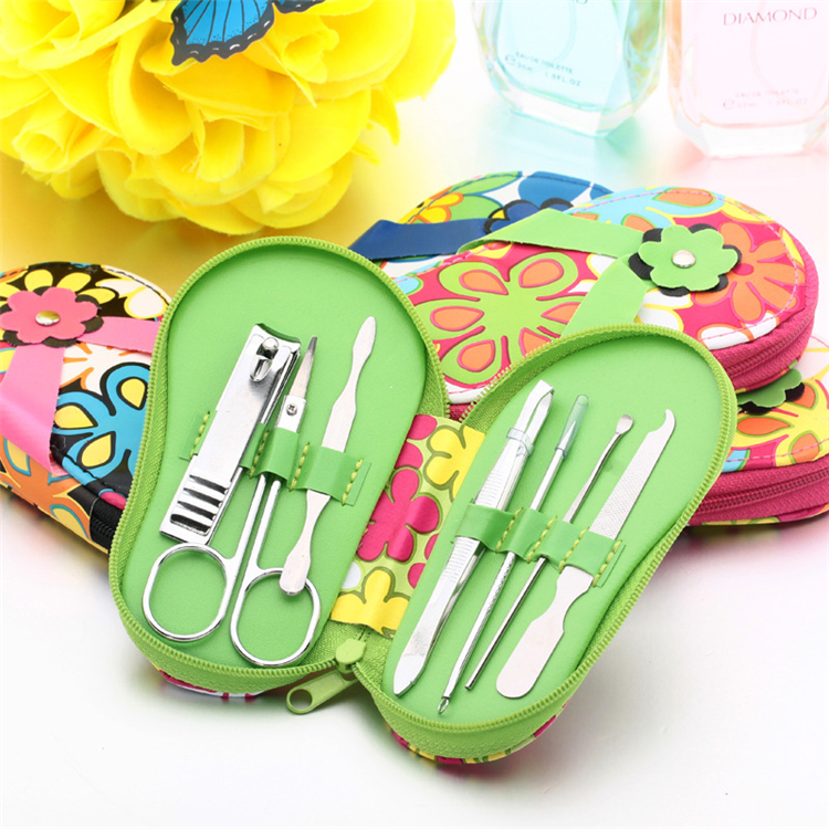 Wholesale- Cartoon Flower Slipper Case Nail Tool Kit 7pcs/set Stainless Steel Scissors Manicure Tools High Quality 2926
Wholesale- Cartoon Flower Slipper Case Nail Tool Kit 7pcs/set Stainless Steel Scissors Manicure Tools High Quality 2926