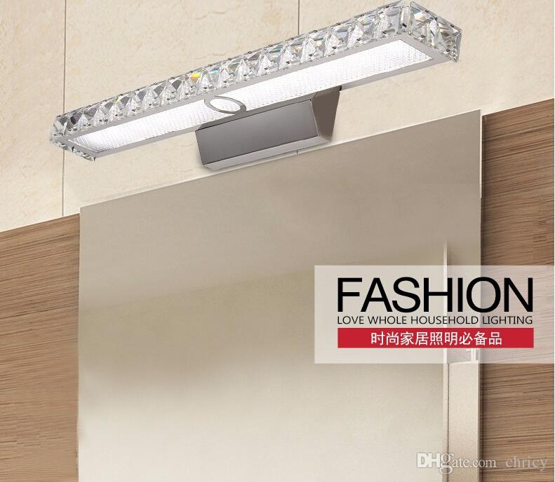 Contemporary K9 crystal led mirror lights bathroom wall sconces vanity lights 10w/15w/18w front wall sconce clear/amber crystal