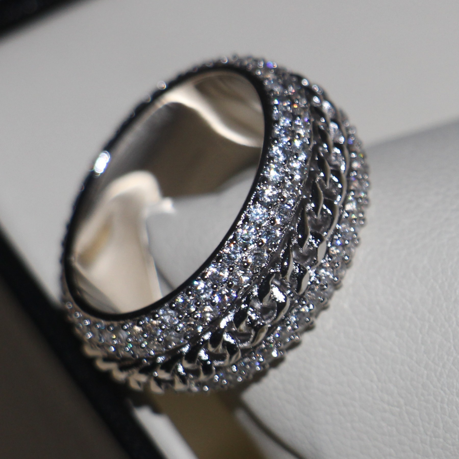 Victoria Wieck Vintage Jewelry 925 Sterling Silver Topaz Simulated Diamond Gemstones Wedding Rotatable Women Finger Ring for Love Size5-11