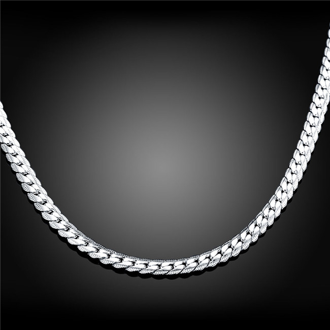 New arrival '5MM whole side necklace sterling silver plate necklace STSN130,wholesale fashion 925 silver Chains necklace factory direct sale
