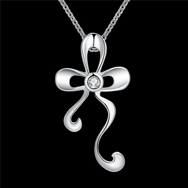 Best gift women's flower shape Pendant Necklace white gemstone sterling silver necklace STSN697,brand new fashion 925 silver necklace