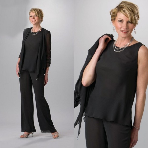 Black Three Pieces Mother of Bride Pant Suits with Long Jackets Illusion Sleeves Chiffon Mother of Groom Plus Size Wedding Guest Dress
Black Three Pieces Mother of Bride Pant Suits with Long Jackets Illusion Sleeves Chiffon Mother of Groom Plus Size Wedding Guest Dress