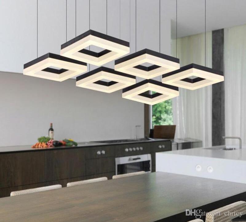 Modern Style Simplicity LED Pendant Lights Metal Acrylic Chandelier Lighting Lamp Fixture for Living Room/Bedroom/Dining Room 3/6 Heads