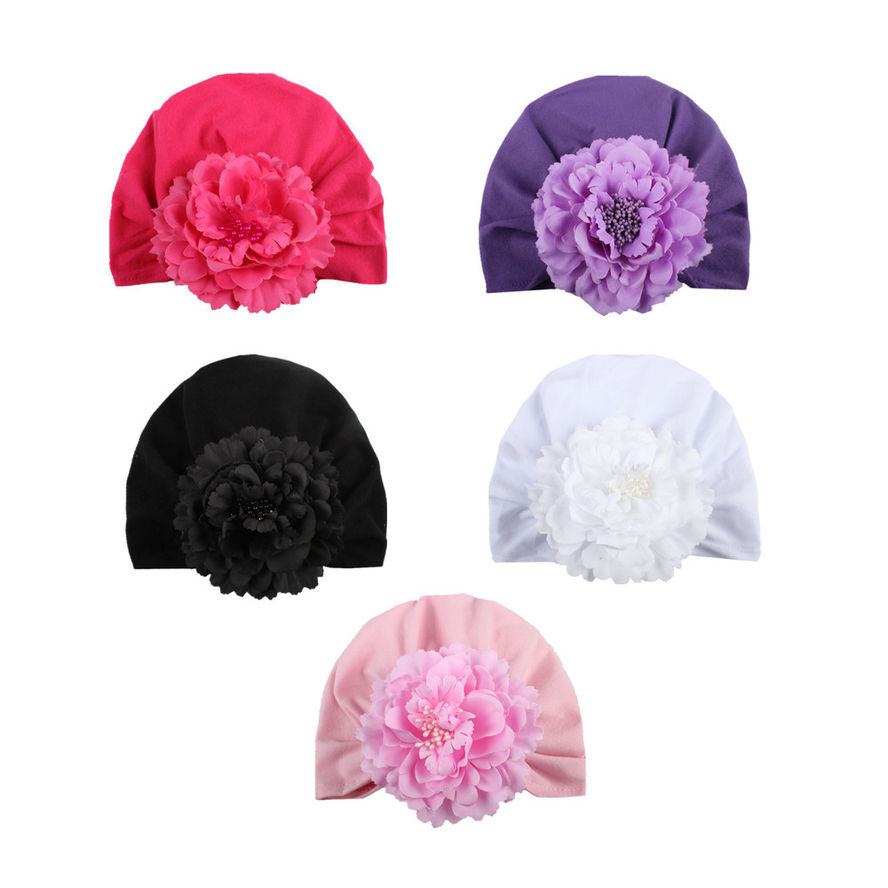 Baby Girl Soft Cotton Beanie Infant Floral Knot Cap Hospital Hat Kid Headwarp Turban Brand New HJ122