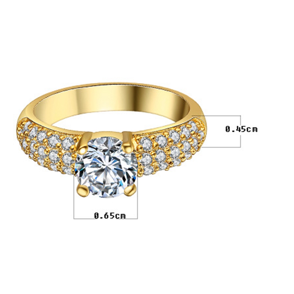 Solitaire Ring Round Cut 18k Yellow Gold Filled Bridal Womens Ring Size 7