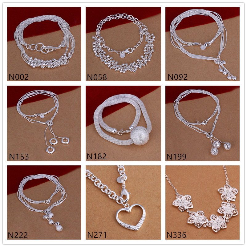 Factory direct sale women's sterling silver plated Chains Necklaces GTP50,fashion flower pearl 925 silver plate Necklace 6 pieces a lot mixed style
Factory direct sale women's sterling silver plated Chains Necklaces GTP50,fashion flower pearl 925 silver plate Necklace 6 pieces a lot mixed style