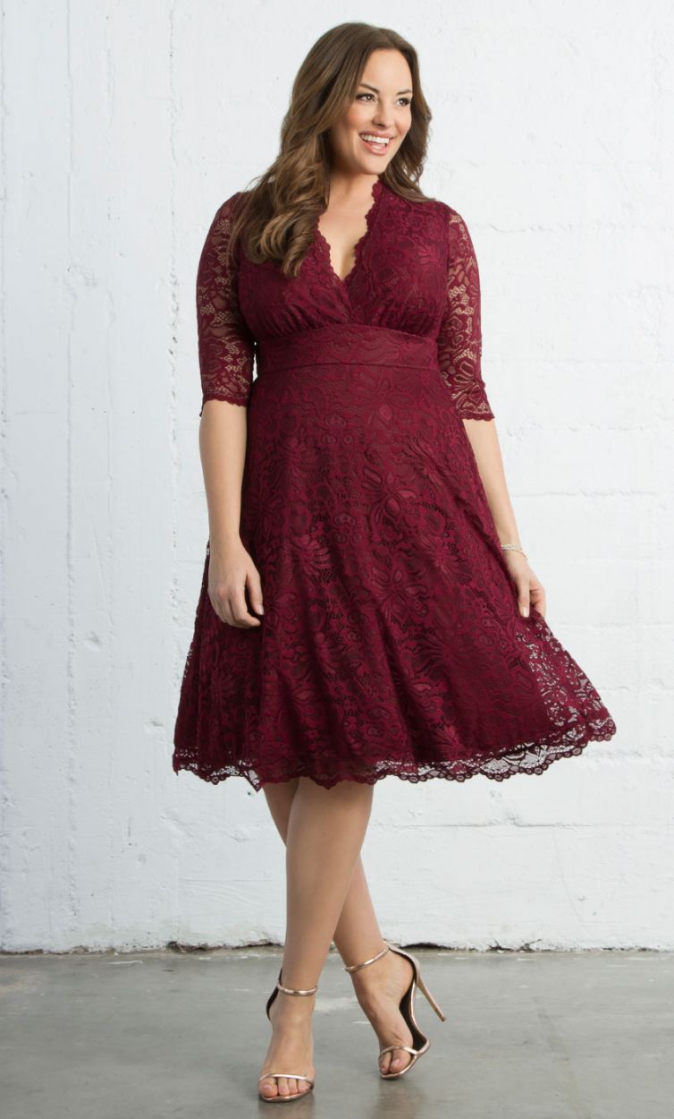 Blue Royal Plus Size Lace Formal Dresses With Half Sleeves Deep V Neck Knee Length Evening Gowns A E Cheap Short Prom Dress