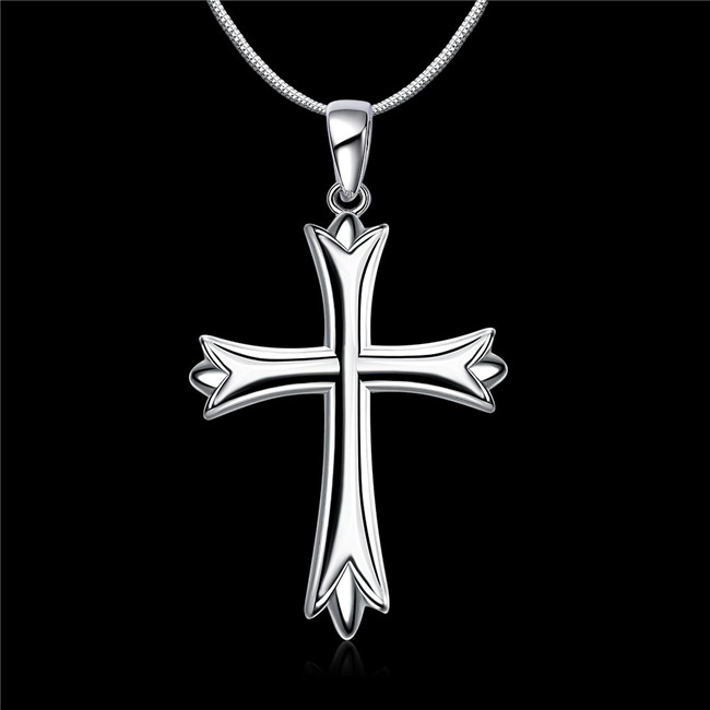 Brand new Smooth cross Pendant Necklace male sterling silver plate necklace STSN290,hot sale fashion 925 silver necklace factory direct sale