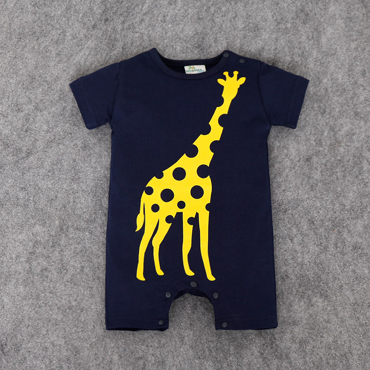 RMY18 NEW 2 Design infant Kids Giraffe Print Cotton Cool short sleeve Romper baby Climb clothing boy Romper free ship