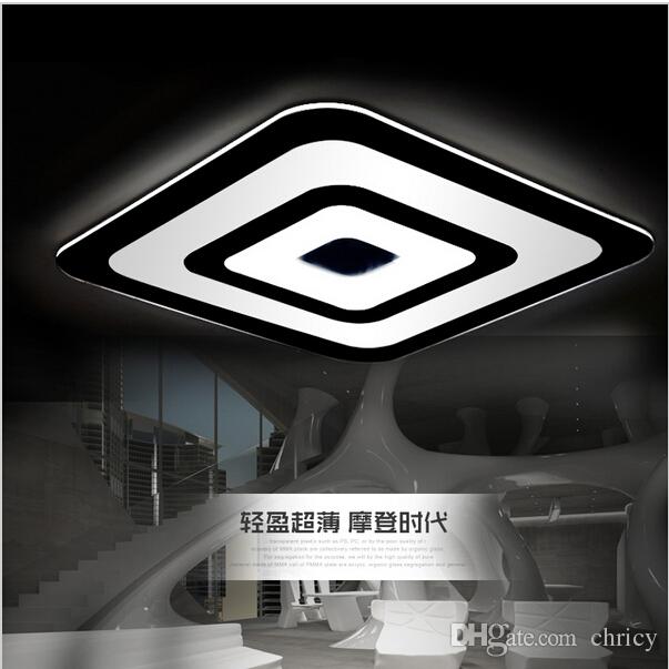 Modern Minimalist Square Led Ceiling Lights Acrylic Ultra-thin Ceiling Chandeliers for Living Room Bedroom AC85-265V