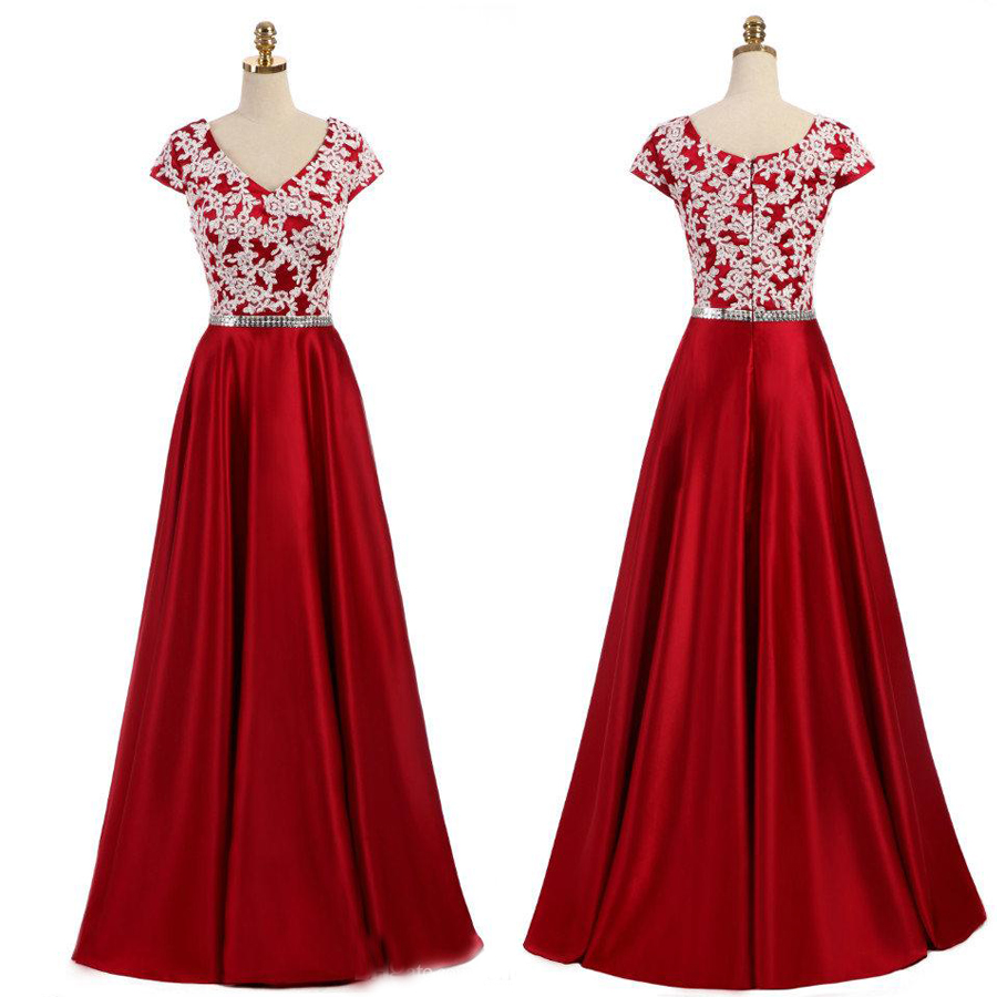 Reals Red Prom Dresses 2019 Plus Size V Neck Lace Short Sleeves Long Elegant Evening Gowns Graduation Dresses Satin Party Dress, Hunter green
Reals Red Prom Dresses 2019 Plus Size V Neck Lace Short Sleeves Long Elegant Evening Gowns Graduation Dresses Satin Party Dress, Hunter green