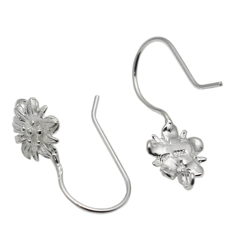 Beadsnice Handmade Sterling Silver Ear Wires Ear Hook Flower Earring Components DIY Jewelry Accessories ID 34938