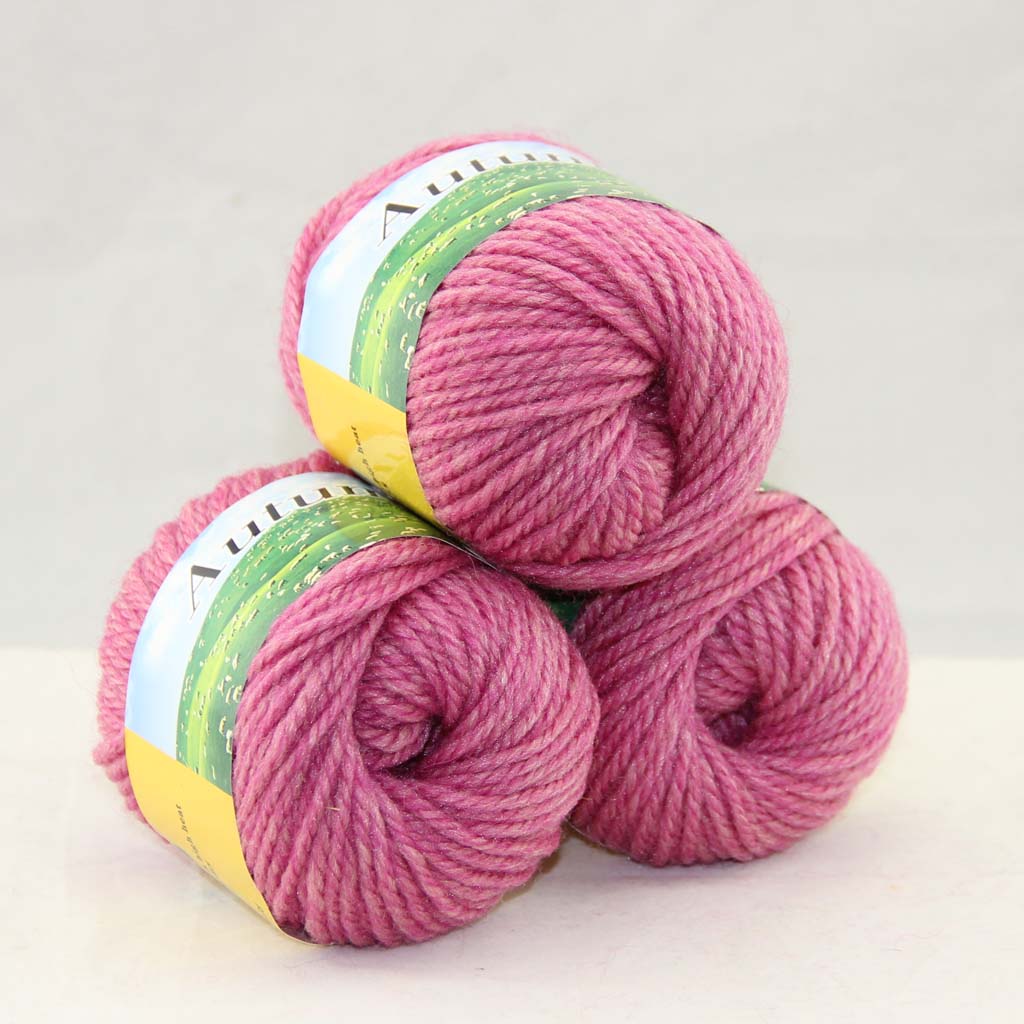 

LOT 3 Balls X 50g Chunky Thick Soft Wool Yarn Hand Knitting Mauve 248-205-3, Multi-colored