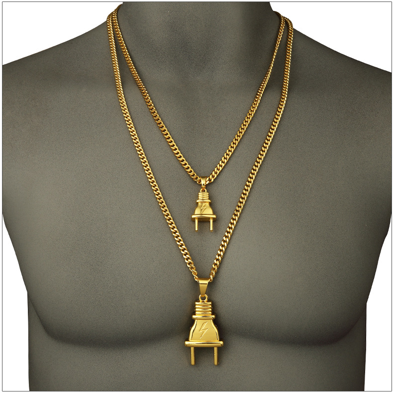 2016 Newest Jewelry Metal 18K Goldon Plated Plug Pendants Twist Chain Necklace Hipsters Hip Hop Jewelry Men Women Lovers Bijoux Couple Joyas, Silver
2016 Newest Jewelry Metal 18K Goldon Plated Plug Pendants Twist Chain Necklace Hipsters Hip Hop Jewelry Men Women Lovers Bijoux Couple Joyas, Silver