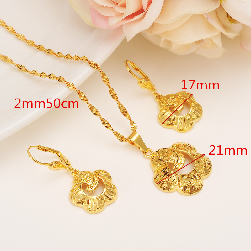 NEW Specific character Vogue Necklace Pendant Earrings Jewelry Set pure Ethiopian Party Gift 9k Solid Fine Gold FINISH Fashion Classics, Golden
NEW Specific character Vogue Necklace Pendant Earrings Jewelry Set pure Ethiopian Party Gift 9k Solid Fine Gold FINISH Fashion Classics, Golden