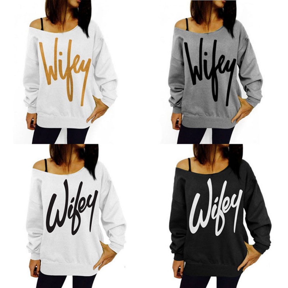 Wholesale- Hot Sale Women Printed Tee Shirts Fashion Women Ladies Printing Wifey Casual Long Sleeve Crewneck Loose Sexy T Shirt Tops KS067, Blackgray
Wholesale- Hot Sale Women Printed Tee Shirts Fashion Women Ladies Printing Wifey Casual Long Sleeve Crewneck Loose Sexy T Shirt Tops KS067, Blackgray