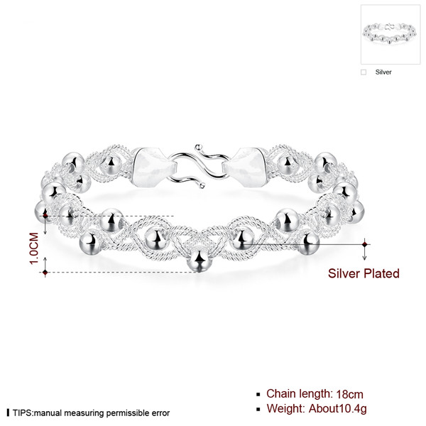 Hot sale christmas gift 925 silver Braid transfer beads Bracelet DFMCH396, new fashion sterling silver plate Chain link bracelets high grade