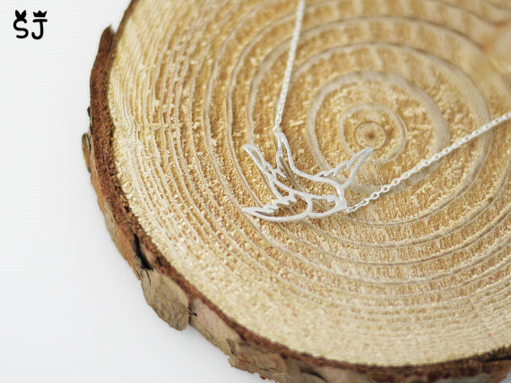 10PCS- B025 Gold Silver Lovely Origami Swallow Bracelet Animal Paper Bird Bracelets Cute Wild Dove flying Birds Bracelet