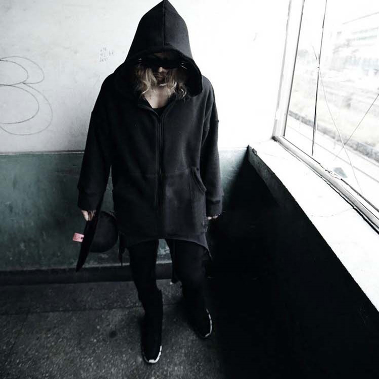 Fall-Men's Top Fashion Metal Button Black Long Hooded Cloak Coat Stylish Gothic Trench Overcoat Hot-selling Winter Yuppie Cape Poncho