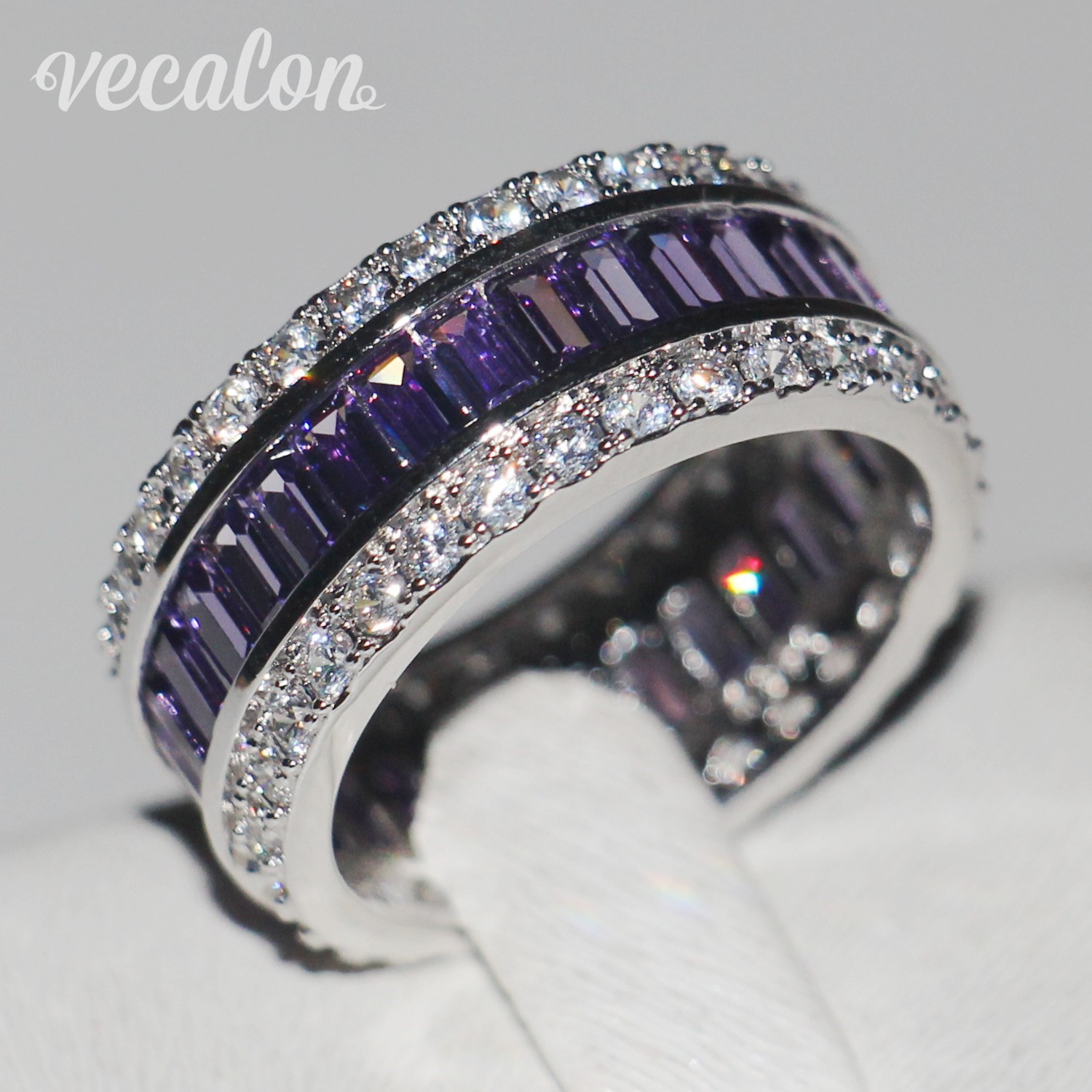 Vecalon Women Fashion Jewelry ring 15ct Simulated diamond Amethyst Cz 925 Sterling Silver Engagement wedding Band ring for women
Vecalon Women Fashion Jewelry ring 15ct Simulated diamond Amethyst Cz 925 Sterling Silver Engagement wedding Band ring for women