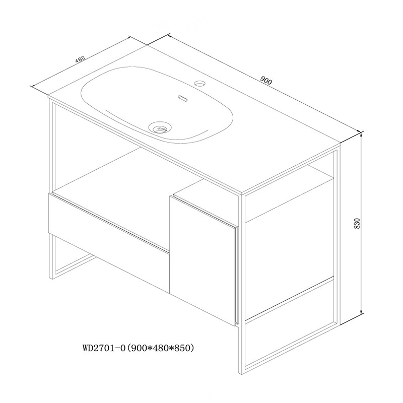 90cm Furniture Bath Vanity Cabinet Stone Solid Surface Basin Blum Soft Close Mechanism 2701-0