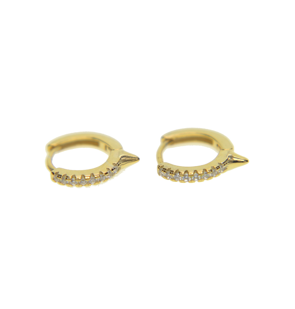 2017 new arrive 10mm circle hie hoops sterg sier 4 colors micro pave cz spike unique design wholesale mini hoop earring