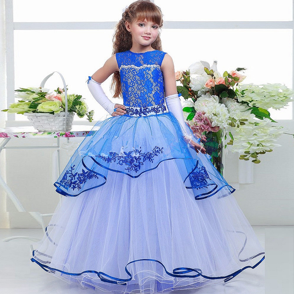 Royal Blue Lace Flower Girl Dresses for Weddings Embroidery Princess First Communion Dresses for Girls Tiered Floor Length, White
Royal Blue Lace Flower Girl Dresses for Weddings Embroidery Princess First Communion Dresses for Girls Tiered Floor Length, White