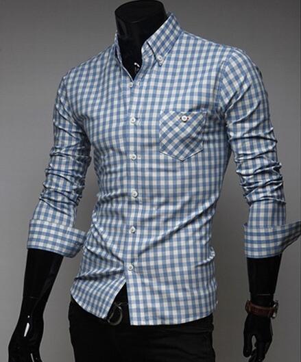 Wholesale- Slim Fit Fashion Male Casual Dress Sobretudo Sociais Vetement Camisa Masculina Social Homme Chemise Hombre Men Shirt S129