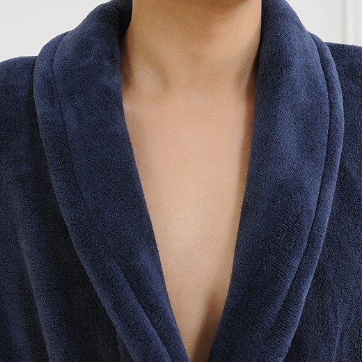 Wholesale-Solid Flannel Cotton Kimono Bathrobe Men Nightgown Gown Bamboo Robes Lovers pajamas Night-gown Asian/Tag Size XL-XXL