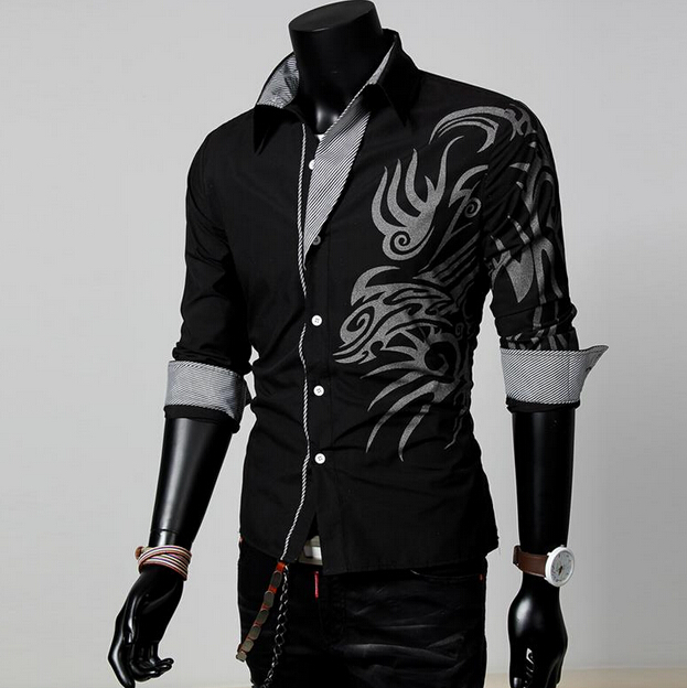 Dragon Printed Shirt Male Fashion Long Sleeve European Style Tattoo Silm Fit Shirt 4 Size 4 Colors
Dragon Printed Shirt Male Fashion Long Sleeve European Style Tattoo Silm Fit Shirt 4 Size 4 Colors