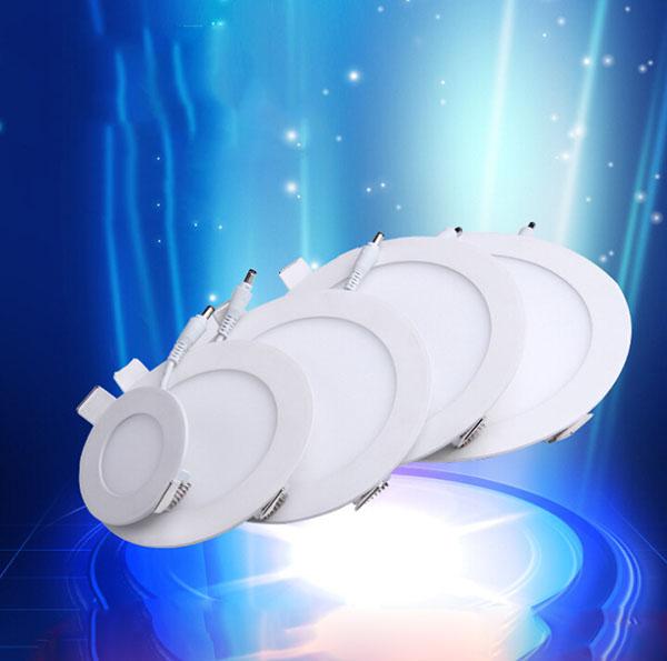 Ultra Thin LED Ceiling Recessed Panel Light Downlight Round Square 3W 9W 12W 18W Indoor lighting AC85-265V CE UL