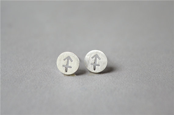 10Pair- S028 Sagittarius Earrings Signs Zodiac Constellation Earrings Horoscope Astrology Coin Anchor Stud Earrings for Birthday Gifts