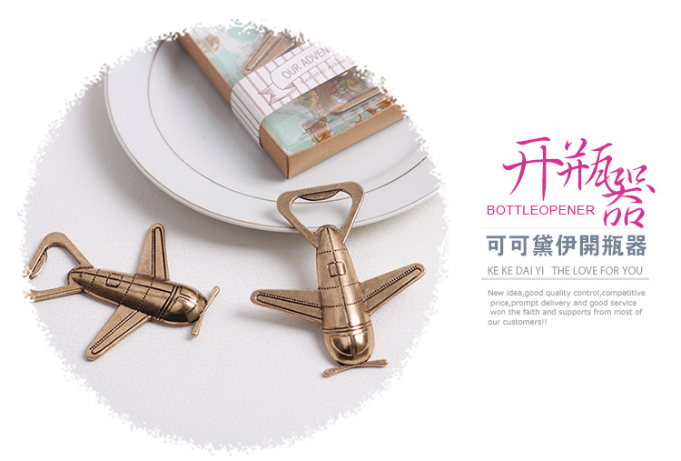 Antique airplane bottle opener 100PCS/LOT romantic wedding party favor gift guest present Free shipping