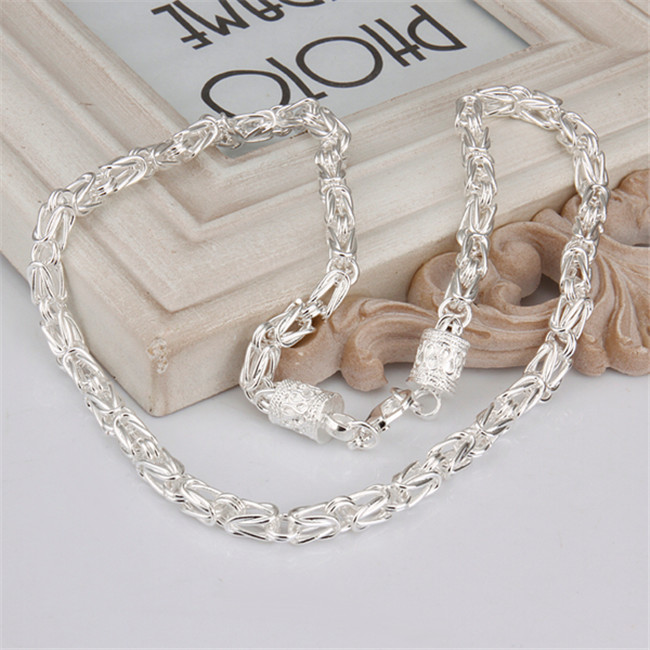 Brand new New leader necklace Men sterling silver plate necklace SN048,fashion 925 silver Chains necklace factory direct sale christmas gift