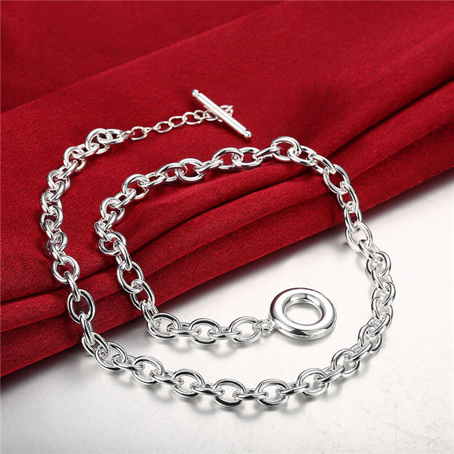 Wholesale TO male models necklace without words sterling silver plated necklace STSN101,fashion 925 silver Chains necklace factory direct