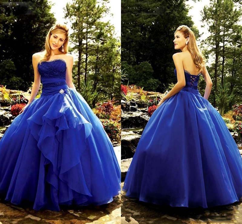 2017 Royal Blue Sweetheart Girl Quinceanera Dresses Corset Back Beaded Ball Gown Princess Prom Dresses Sweet 16 Long Pageant Dresses, Gold
2017 Royal Blue Sweetheart Girl Quinceanera Dresses Corset Back Beaded Ball Gown Princess Prom Dresses Sweet 16 Long Pageant Dresses, Gold