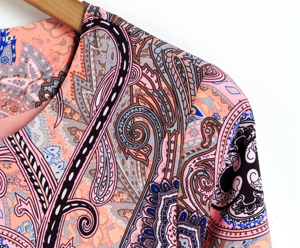2016 New European and American style retro print round neck sport jackets women summer coat Plus Size S M L XL