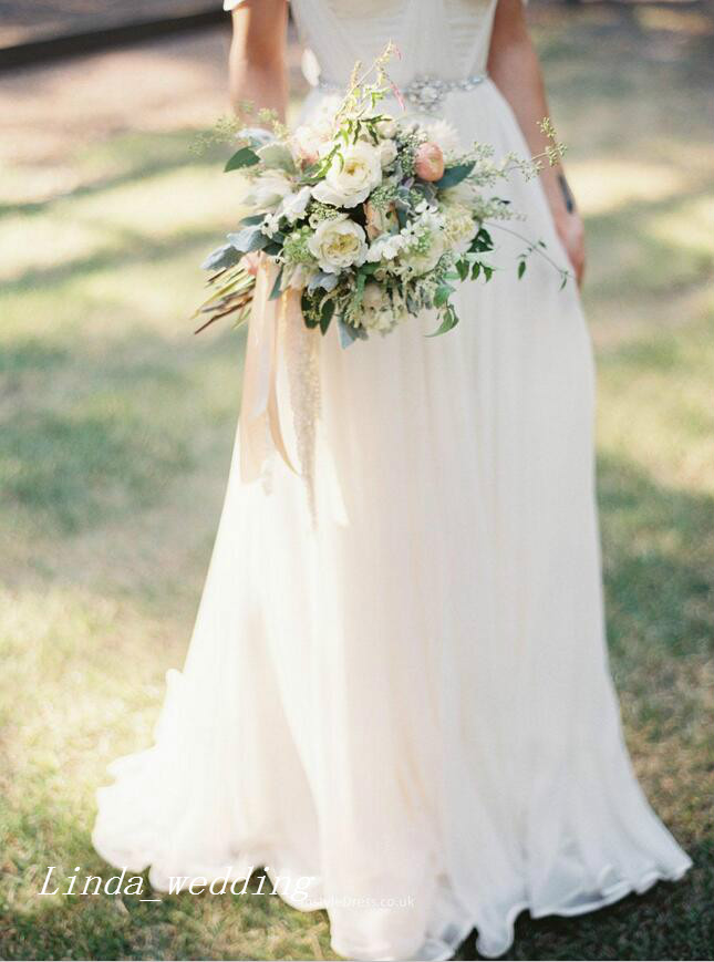 2019 Boho Beach Wedding Dresses High Quality A Line Off Shoulder Floor Length Long Bohemian Women Wear Bridal Party Gowns