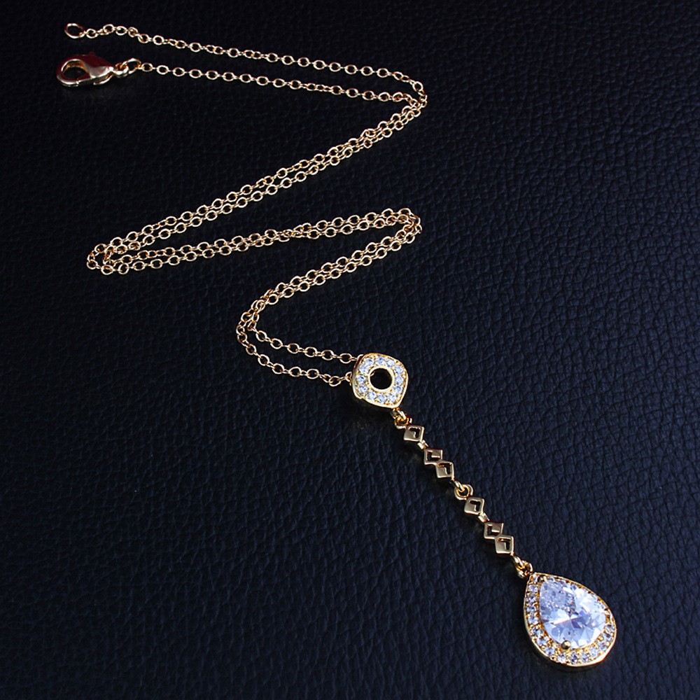 Tassel Pendant Necklace 18k Yellow Gold Filled Womens Pendant Chain