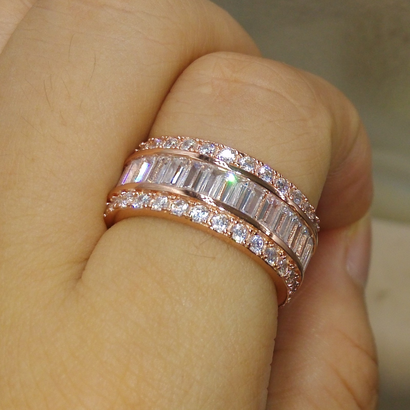 Size 5/6/7/8/9/10 New Luxury Jewelry 925 Sterling Silver Yellow Gold Plated Princess Gemstones Topaz Women Wedding Band Ring for Love gift