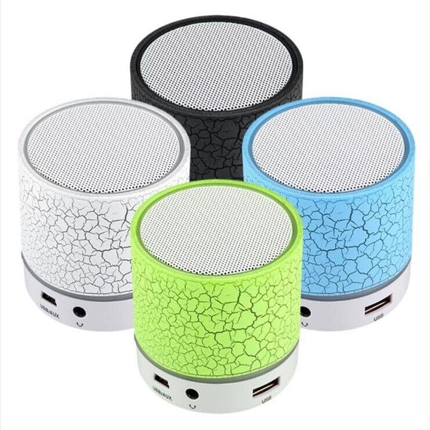Hot sale A9 Bluetooth Speaker Wireless Speaker Bling Bling LED A9 Subwoofer Stereo Player For IOS Android Phone PC with Mic 5pcs/lot