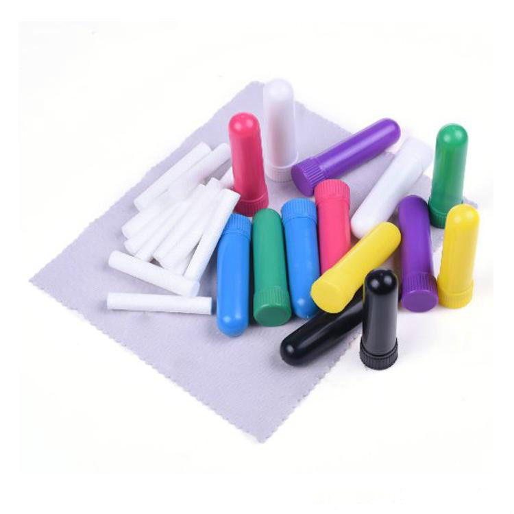 100 Pcs Blank Nasal Inhaler Sticks Plastic Blank Aroma Nasal Inhalers for DIY Best Quality Cotton Wicks