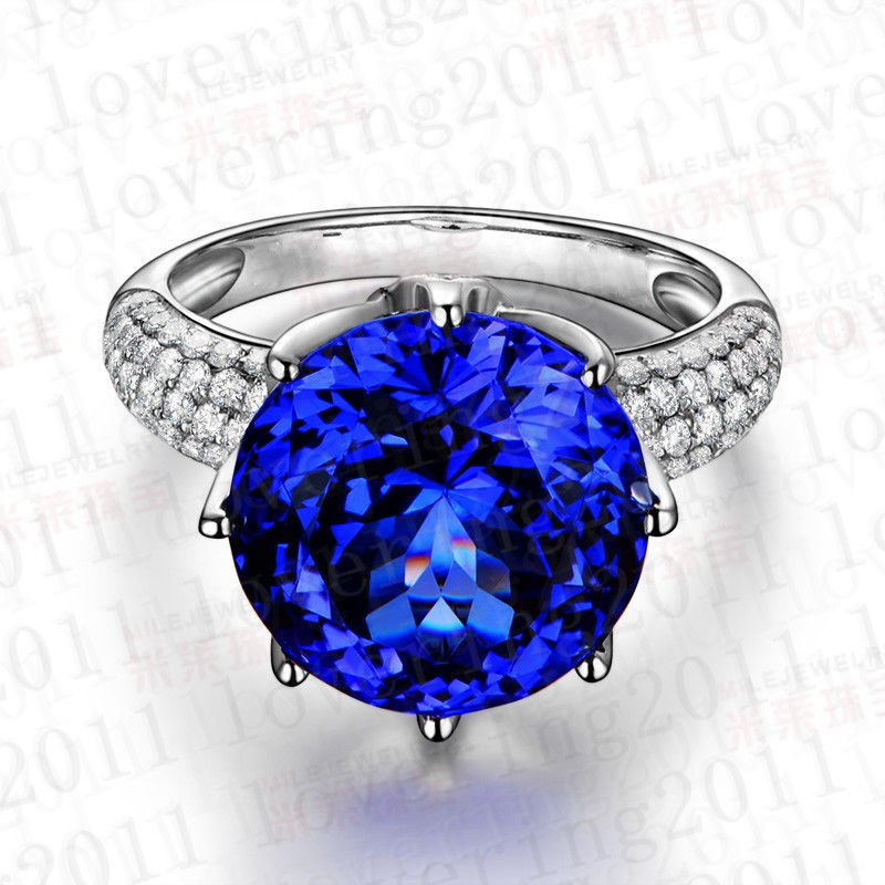 2024 Handmade Women's 8ct Blue Sapphire Solitaire Ring in Sterg Sier for Wedding - Sizes 5-11