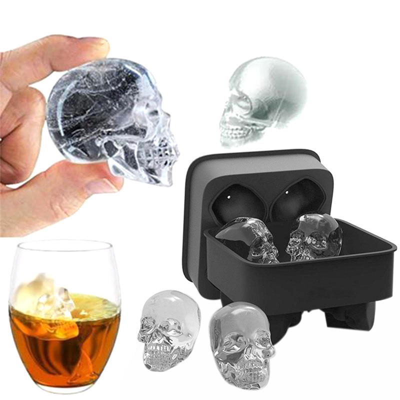 3D 4 Cavity Skull Ice Cube Mold Cool Whiskey Wine Cube Tray Maker DIY Chocolate Mold Tools
3D 4 Cavity Skull Ice Cube Mold Cool Whiskey Wine Cube Tray Maker DIY Chocolate Mold Tools