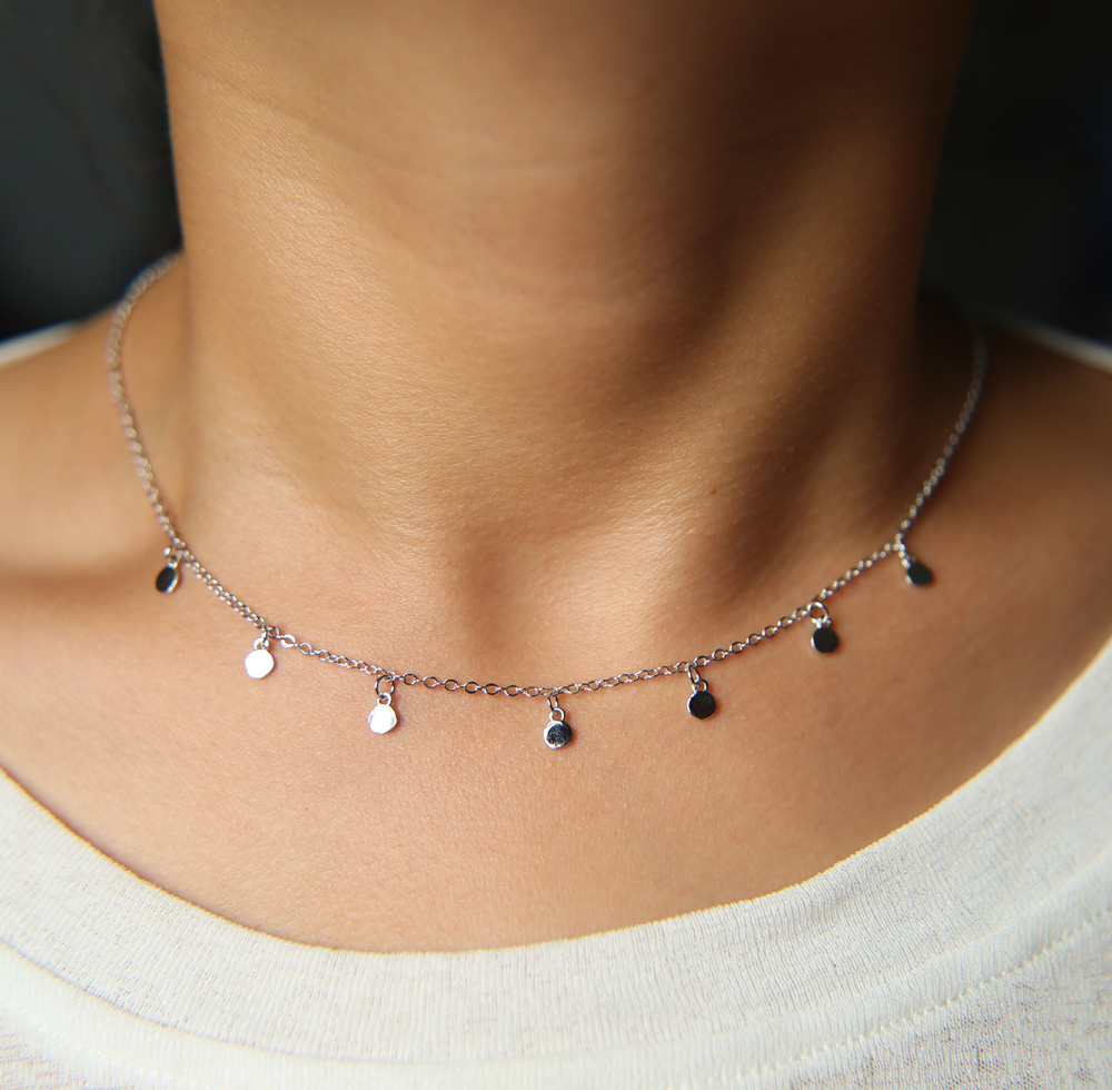 factory wholesale cheap dainty delicate tiny mini dots charm choker statement women fashion jewelry necklace