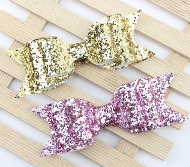 2021 New Baby Headband Girls Bling Hair Band Sequined Double Over-size Bow Knot Headwear