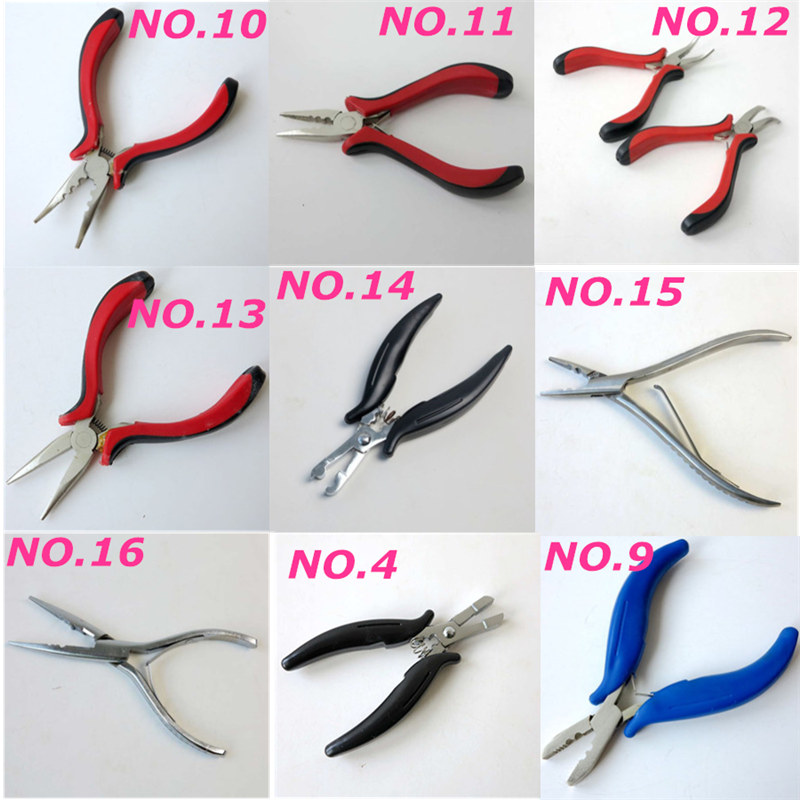 Hair pliers for micro rings Stainless Steel professional hair extensions fusion tools hair Accessories more styles Choose
