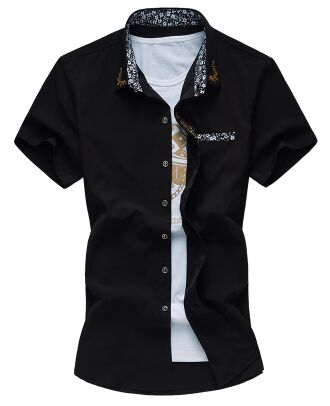 Wholesale-2016 Summer Men Shirt Short Sleeve Dress Shirts For Men M- 4XL 5XL 6XL 7XL Plus Size Roupas Camisa Masculina Mens Casual Blusas